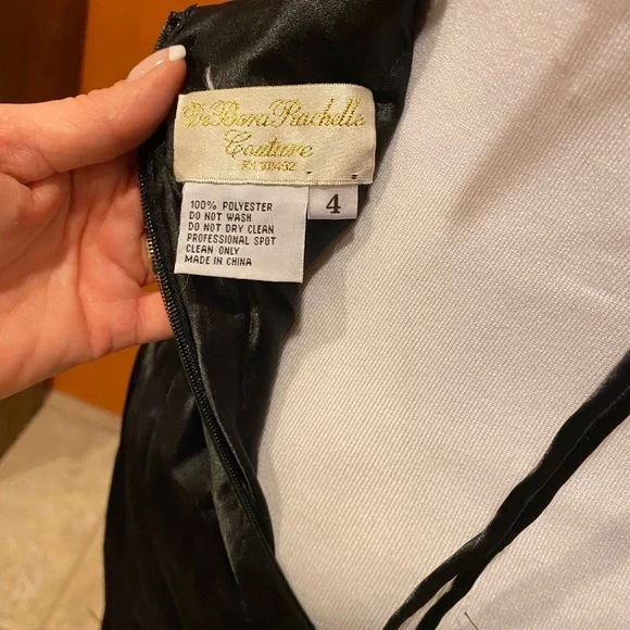 Old time feather trimmed long dress gown - Picture 6 of 8